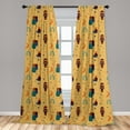 thumbnail image 4 of Ambesonne African Curtains, Afro Symbols Moons Stars, Pair of 28"x63", Sand Brown Maroon, 4 of 4