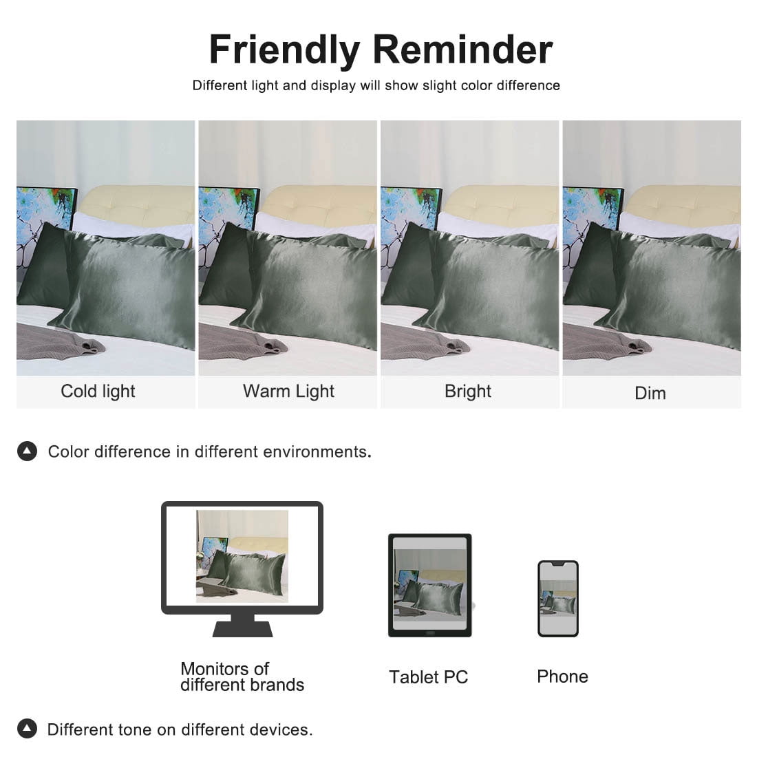 Unique Bargains 4 Pack Satin Pillowcases with Envelope Closure Grey Standard