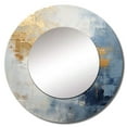 thumbnail image 2 of Designart "Gilded Winter Serenity" Winter Landscape Rund Mirror For Wall Decor - Large Beige Round Printed Mirror -Traditional Round Living Room Mirror - 23" x 23", 2 of 6