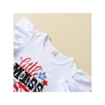 thumbnail image 5 of aturustex 4th of July Toddler Girls Outfits Fly Sleeve Letter T-Shirt Tops Pants Set USA American Flag Clothes Independence Day(12 Months- 4 Years), 5 of 8