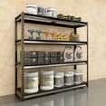 thumbnail image 5 of Shuntong The Atlas 12000LBS Garage Storage Shelves, 72"W Heavy Duty Metal Industrial Shelves, 4 Tier Adjustable Storage Rack for Warehouse Shop Basement,72"W x 24"D x 72"H, Black, 5 of 12
