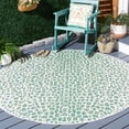 thumbnail image 2 of Safavieh Courtyard Karina Animal Indoor/Outdoor Area Rug, Ivory/Green, 6'7" x 6'7" Round, 2 of 10