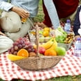 thumbnail image 5 of Liulin Picnic Basket, Hand Woven Wicker Basket with Handle, Oval Rattan Basket for Picnics, Weddings and Baby Showers, Flower Girl Basket, Gift Basket, 14.2"L x 9.8"W x 8.3"H, 5 of 8