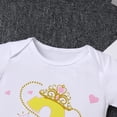 thumbnail image 4 of IBTOM CASTLE Baby Girls 1st 2nd 3rd Birthday Outfit Shiny Crown Romper Tutu Skirt Headband Clothes for Cake Smash Photo Shoot 2 Years Pink, 4 of 8