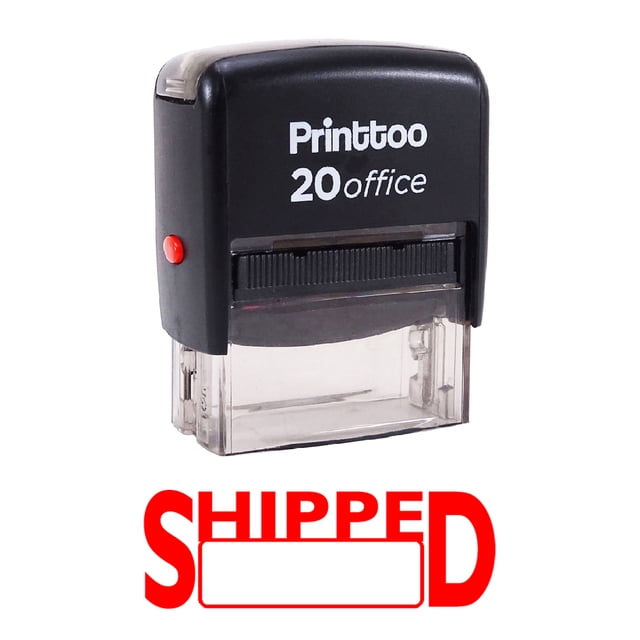 Printtoo SHIPPED Self Inking Rubber Stamp Office Stationary Stamp-Red