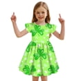 thumbnail image 4 of WERYOUNG Girl's Dresses St. Patrick's Day Print Flutter Sleeves Crewneck Pleated Dress Party Night Stylish Comfortable, 4 of 4