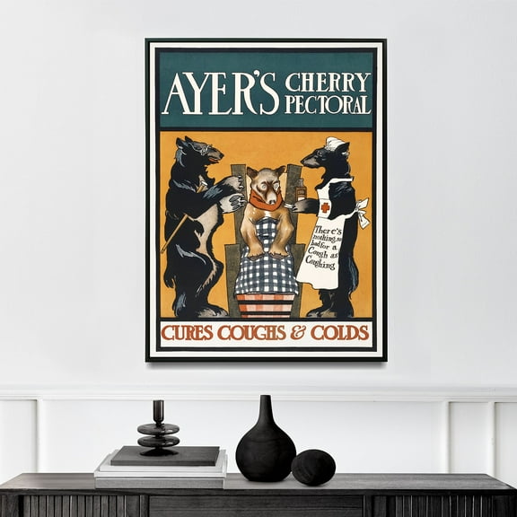 Vintage Ayer's Cherry Pectoral Poster - ca. 1890–1907 | Edward Penfield | Premium Fine Art Print | 19th Century American | Illustration, American Golden Age | Portrait
