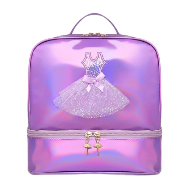 Mochila de ballet ligera con correa de hombro ajustable para niñas Púrpura
