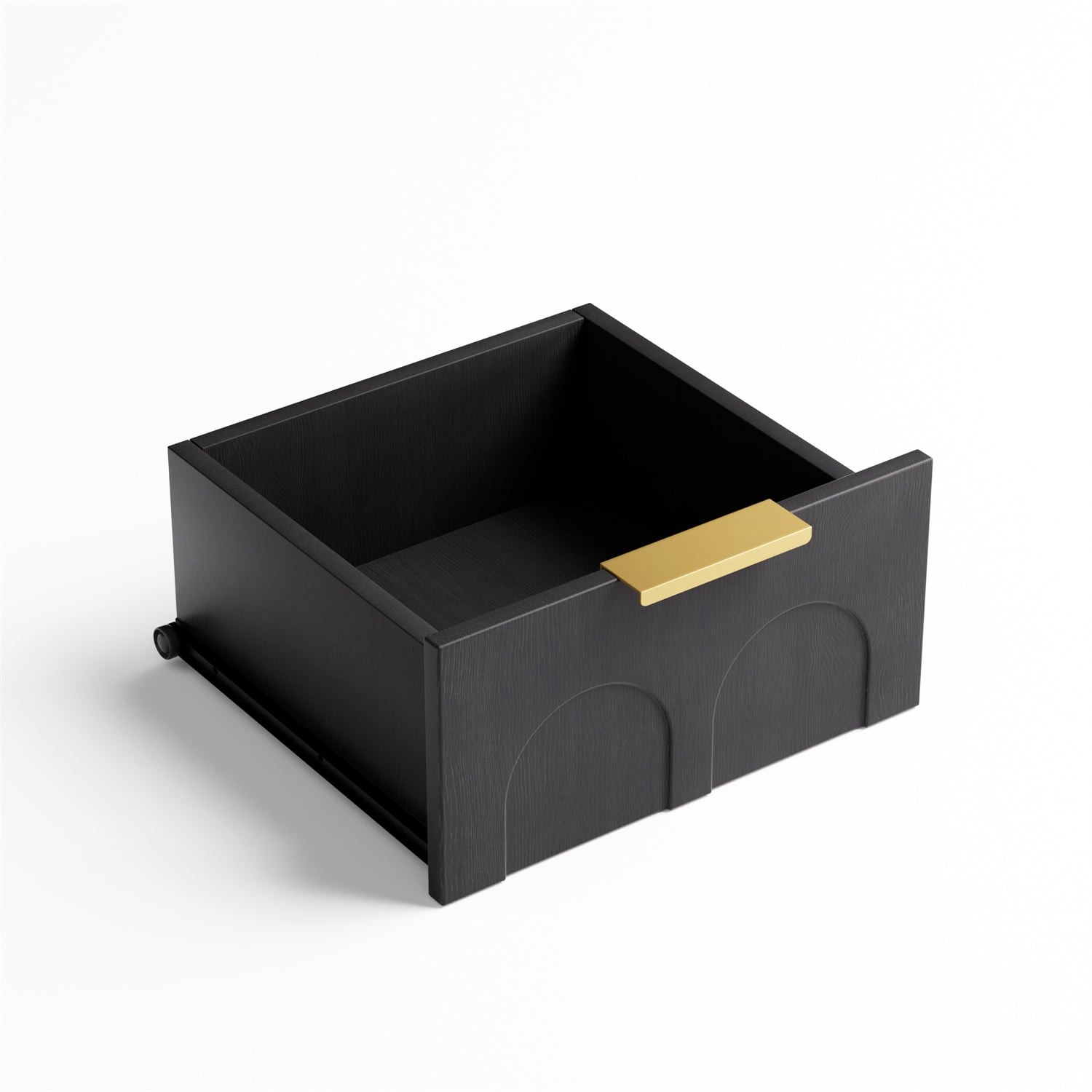 Hommoo 2-Pack Modern Nightstands with Arched Drawer Fronts, 3-Drawer Storage Side Tables with Gold-Tone Metal Handles for Bedroom, Living Room or Office, Black