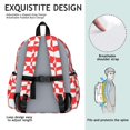 thumbnail image 4 of Red and White Wavy Checkered Pattern Backpack for School, Cute School Bag with Adjustable Shoulder Straps and Padded Back, 13.4"x11"x4.7", 4 of 4