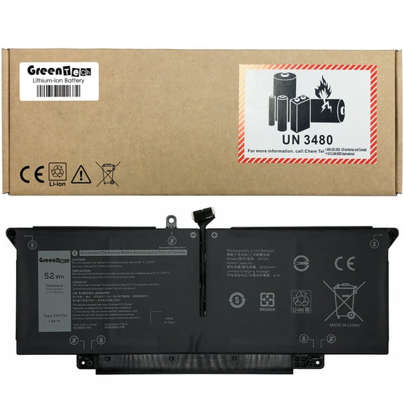 GREENTECH JHT2H BATTERY FOR DELL LATITUDE 7310 LATITUDE 7410 7.6V 52WHR HRGYV X825P CN-0HRGYV KR-0X825P
