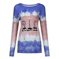 thumbnail image 4 of Hauts d'Entraînement pour Femmes, T-Shirt à Col Rond Imprimé Patchwork avec Nœud, Blouse Décontractée en Liquidation, 4 of 7