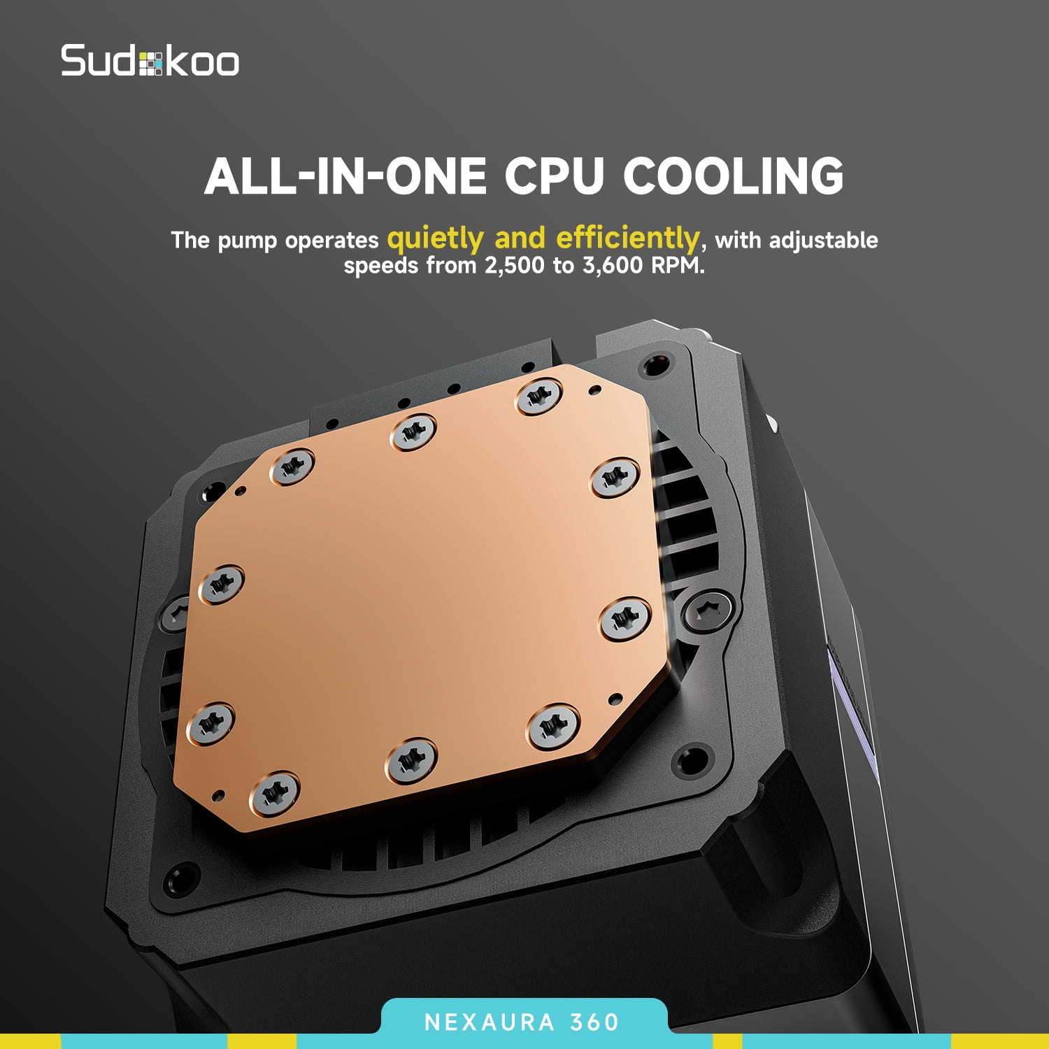 360 Liquid CPU Cooler: 360mm AIO CPU Cooler with PWM Pump & ARGB Pump Head - Water Cooling with FDB Fans for Intel LGA 1851/1700/1200/115X AMD AM5/AM4