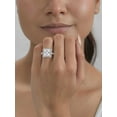 thumbnail image 3 of Dash Jewel 14k White Gold Plated 1.3 Ct Princess Cut VVS1/D Lab Created Simulated Diamond Women Engagement Ring - Stunning Halo Diamond Style - Celebrate Your Love Story with This Beautiful Ring, 3 of 3