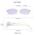 thumbnail image 3 of LifeArt Pure Titanium Frame Glasses/Blue Light Blocking Reading Glasses, Reduce Eyestrain, Stylish for Men and Women(Gold,+3.50 Magnification), 3 of 5