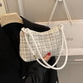 thumbnail image 1 of Bolso de hombro de invierno para mujer, bolso de mano con cremallera, bolso de moda, bolso cruzado (blanco, 1 of 6