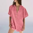 thumbnail image 2 of EINCcm Short Rompers T Shirt Shorts Romper Summer Womens Shorts V Neck Short Sleeve Dressy Jumpsuits Casual 2024 Trendy, 2 of 8
