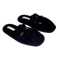 thumbnail image 1 of XOXO Ladies Soft Terry Slip On Slippers Medium 7-8, Black, 1 of 3