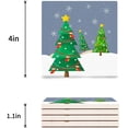 thumbnail image 3 of FMSHPON Merry Christmas Xmas Tree Winter Christmas Set of 4 Coaster for Drinks, Absorbent Ceramic Stone Coasters Cup Mat with Cork Base for Home Kitchen Room Coffee Table Bar Decor, 3 of 4