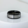 thumbnail image 4 of 2-Tone Brushed Tungsten Ring - 8mm Black IP Comfort Fit Tungsten Carbide Anniversary Ring, 4 of 5