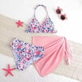 thumbnail image 6 of WERYOUNG Girl's Swimsuit Sleeveless V Neck Floral Tops And Bottom With Cover Up Bikini Swimsuits Kids 3 Piece Swimwear Swimming Training Stylish Comfortable Children Beachwear, 6 of 6