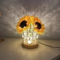 thumbnail image 3 of Lámpara de Mesa Inalámbrica Girasol, 3 Lámparas de Cristal de Colores, Lámpara de Noche Táctil, Atenuación Infinita con Carga USB, Luz ., 3 of 6