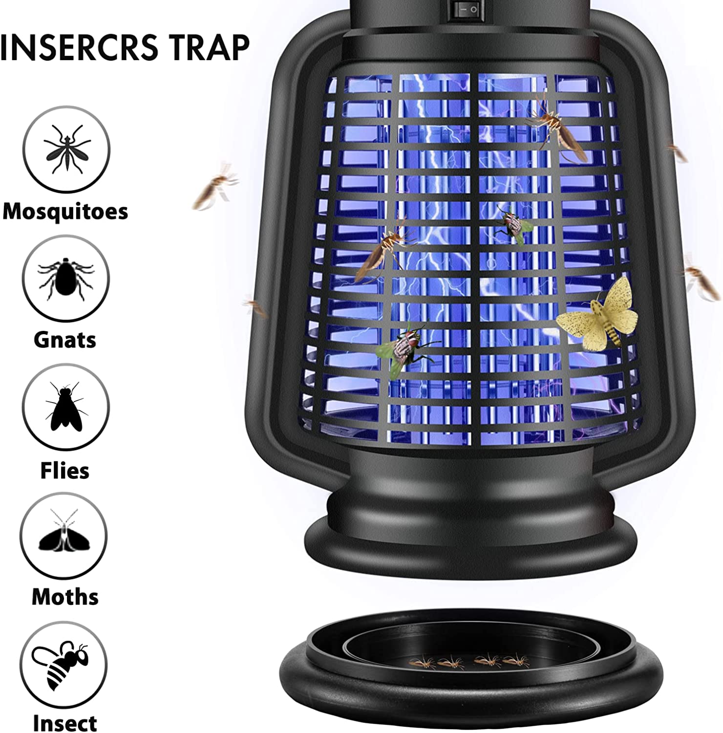 18W Powerful Electric Fly Traps Outdoor for Patio Backyard and Home