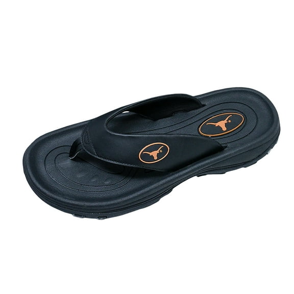 ZORIZ Collegiate Series Golf Sandals for Women and Men, Thong Flip Flops With Removable Spikes, Golf Footwear With Deeper Heel Cup and Higher Sidewalls, Black, Texas, Men’s 12