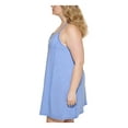 thumbnail image 3 of CALVIN KLEIN PERFORMANCE Womens Blue Racerback Moisture Wicking Built In Shelf Bra Pullover Heather Sleeveless Round Neck Above The Knee Active Wear Shift Dress Plus 1X, 3 of 4