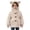 Beige, variant on Girls Sherpa Coat Bear Ear Hood Heart Buttons Warm Winter Jacket