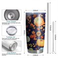 thumbnail image 6 of 20oz Tumblers Fall Pumpkins Leaves Pattern Stainless Steel Vacuum Insulated Double Wall Travel Tumbler Cups Mug with Lid and Straw,Cleaning Brush for Cold & Hot Drinks, 6 of 7