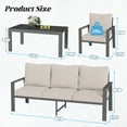 thumbnail image 5 of MRUAKA Aluminum Patio Furniture Set, 6 Pcs Modern Outdoor Sofa Sets, Outdoor Sectional Patio Conversation Set with Coffee Table for Backyard, Poolside, Beige, 5 of 10