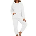 thumbnail image 2 of KANG 2PC Soft Pajama For Long Sleeve Fall Fashion Casual Fleece Hoodie Pullover Loungewear 62 Piece With Pocket, 2 of 5