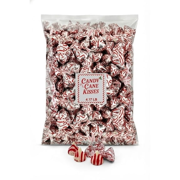 Hershey’s Candy Cane Kisses, Peppermint Creme Candy with Candied Bits, 4.17 lb Bulk Bag