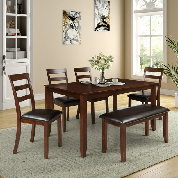 60 X 36 30 Breakfast Dining Table Sets 6 Piece Wood Veneer Acacia Rectangular Breakfast Dining Table Sets, 60 X 30 Dining Table