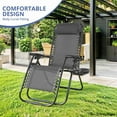 thumbnail image 4 of Simenmax Zero Gravity Chair Set of 2 with Cup Holder & Removable Pillows, Adjustable Reclining Outdoor Patio Folding Chairs Portable Lounge Chair Furniture for Poolside, Lawn, Beach, Camping, Black, 4 of 9