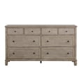 thumbnail image 3 of 4Pc Bedroom King Size Canopy Bed Nightstand Dresser Mirror Strong Furniture Set Gray Oak Finish, 3 of 7