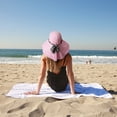 thumbnail image 4 of Sun Blocker Women's Sun Hat Wide Brim Flap Cap with Floral Ribbon for Beach Gardening Hiking Fishing Safari UPF 50+ Pink, 4 of 7