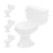 4pcs Toilet Seat Cake Topper Miniature Dollhouse Bathroom Furniture Tiny Toilet Toy for DIY Crafts and Mini Home Decor