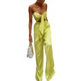 thumbnail image 1 of TRKIYQC Traje de pantalón de dos piezas para mujer, blusas de bandeau con lazo y escote corazón de color sólido y pantalones de pierna ancha TRKIYQC Vida cotidiana, 1 of 9