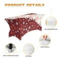 thumbnail image 6 of TSOVTHRID Snowflake Red Print Tablecloth for 6ft Fitted Stretch Table Cloth Wrinkle Resistant Rectangle Table Cover for Party, Wedding, Birthday Christmas Decor, 6 of 7