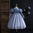 thumbnail image 3 of Vestido de princesa de primavera y verano Vestido de mujer con mangas abullonadas Vestido infantil grande Vestido de Frozen, 3 of 5