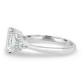 thumbnail image 2 of 2.00Ct Emerald Cut Moissanite Engagement Ring, Round & Pear Side Stones, 18K White Gold, US 4, 2 of 7
