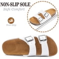 thumbnail image 3 of Northblanc Women's Comfort Flat Sandals Summer Cork Footbed Slides with Double Adjustable Buckle, 3 of 9
