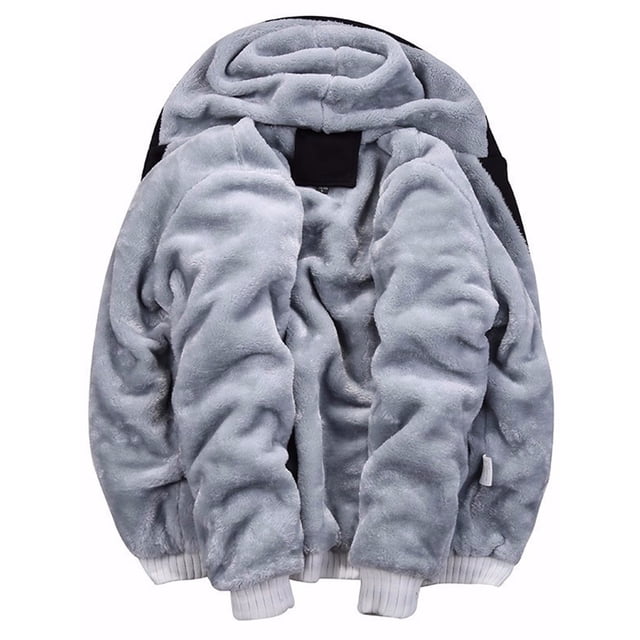 LUXUR Sweat à Capuche Homme Manches Longues Veste Décontractée en Polaire Fermeture Éclair Complète W11 Gris TG