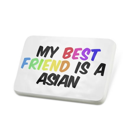 Porcelein Pin My best Friend a Asian Cat from United Kingdom Lapel Badge –