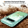 thumbnail image 5 of Allytechgroup Google Pixel 9 Pro XL Magnetic Case with Build in Screen Protector, Clear TPU PC Hard Shell Shockproof Anti-Yellow Compatible with Magsafe Phone Case for Google Pixel 9 Pro XL, Green, 5 of 5