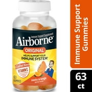 Angle View: Airborne Zesty Orange Flavored Gummies, 63 count - 750mg of Vitamin C and Minerals & Herbs Immune Support (Packaging May Vary)