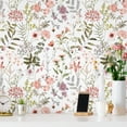 thumbnail image 5 of VEELIKE Wildflowers Floral Wallpaper Removable Pink Floral Peel and Stick Wallpaper for Girl's Bedroom Vintage Flower Wall Mural for Living Room Nursery 17.7"x118" Self Adhesive Vinyl Contact Paper, 5 of 9