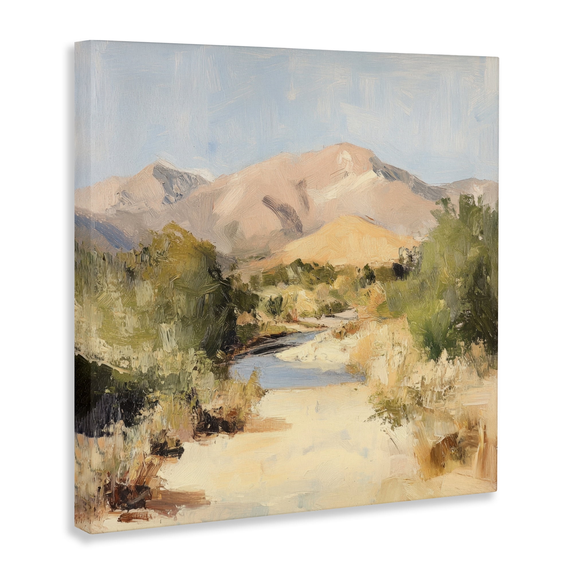 Stupell Industries Beige Desert Mountain Stream Canvas Wall Art, design by Petal Prints Design